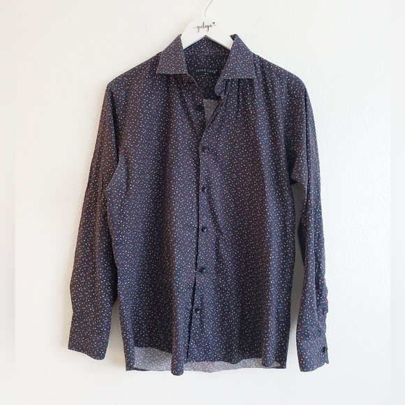 Jared Lang Other - Jared Lang Mens Navy Confetti Multicolor Button Up Dress Shirt Medium